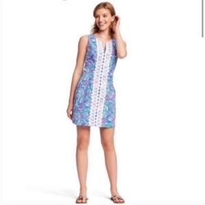 Lilly Pulitzer 20th Anniversary collection My Fans print shift dress size 8